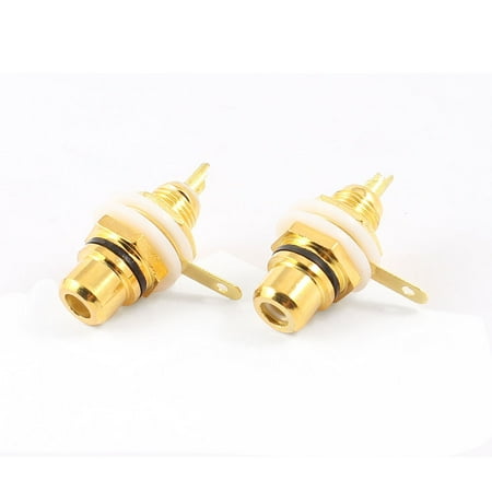 Rca Chassis Socket - Unique Bargains 2 Pcs RCA Phono Chassis Panel Mount RCA Female Cable Connector Socket Gold Tone