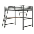 thumbnail image 7 of Kacho Full Size Loft Bed with Desk and Shelf, Metal Loft Bed Frame, Loft Bed with Ladders and Safety Guardrails for Boys Girls Teens, Heavy Duty Bedframe, Space-Saving, No Box Spring Needed, Black, 7 of 7