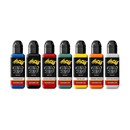 Kuro Sumi MasterTattoo Ink Set 0.75oz Professional Tattooing Inks Kit