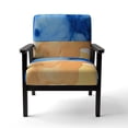 thumbnail image 3 of Designart "Blue & Orange Mixing Liquid Ink II" Upholstered Modern Accent Chair and Arm Chair, 3 of 5