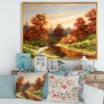 thumbnail image 2 of Designart 'The Wood River On A Decline In An Orange Autum Summer' Lake House Framed Canvas Wall Art Print, 2 of 5