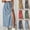 Sky Blue, variant on POIUYTR Women Elastic High Waist Skirts Summer Side Slit Ditsy Floral Skirt Casual Vacation Maxi Skirt
