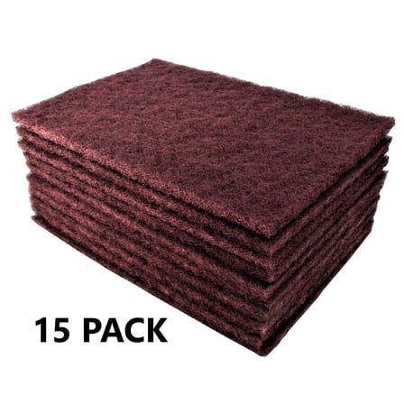 15 Maroon 6" X 9" Scuff Brite Pads Coarse Grit Abrasive Surface Prep