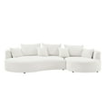 thumbnail image 2 of JERFIT 5-Seater Cloud Boucle Sectional Sofa, Curved Modern Couch for Living Room, Luxurious White Upholstery Furniture, 2 of 5