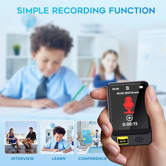 Reproductor de MP3 de 16/64 GB con pantalla táctil completa de 1,8 pulgadas Reproductor de MP3 MP4 deportivo