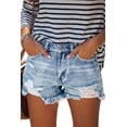 thumbnail image 1 of Pantalones cortos MODARANI Blue Jean para mujer Ripped Agasted S, 1 of 6