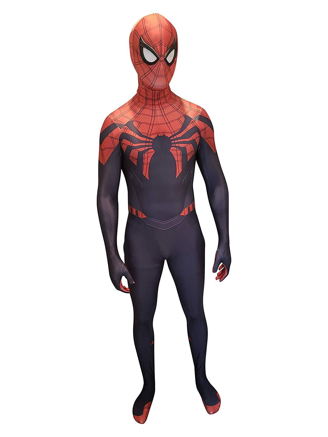 Cartoon Superior Spiderman Costume Superhero Suit Fancy Dress For Kids Children 