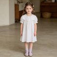 thumbnail image 2 of SUYIDA Girls Summer Flutter Sleeve Dress, Casual Party Outfit A Line Knee Length, Twirl Playful Daily Wear for Kids, 2 of 6