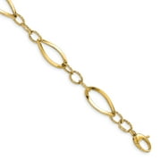 14k Gold Polished D/C Fancy Link Bracelet