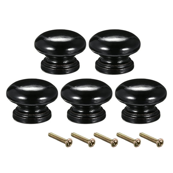 33mm Dia Round Pull Knob Handle Wood Spray Paint White 5 Pack
