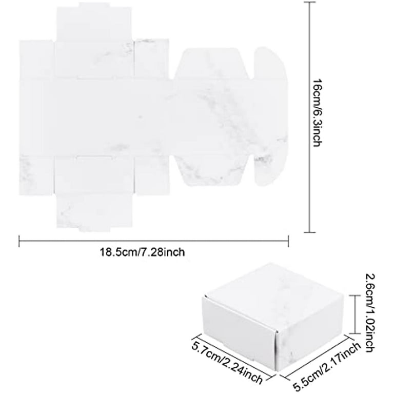 52Pcs 2x2x1 Small Marble Cookies Box White Bakery Boxes Bulk for for  Jewelry Beads and Small Items 