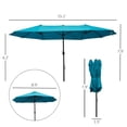 thumbnail image 3 of Outsunny 15ft Double-sided Patio Umbrella for Pool, Deck, Market, Sky Blue, 3 of 10