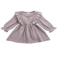 thumbnail image 1 of EIMELI Toddler Kids Baby Girls Long Sleeve Ruffle Party Princess Button Tutu Dresses Infant Clothes, 1 of 4