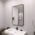 thumbnail image 2 of 24 in. W x 36 in. H Rectangular Framed Wall Bathroom Vanity Mirror in Matte Black, 2 of 15
