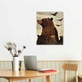 thumbnail image 3 of Nawypu  Vintage Animal Canvas Wall Art Forest Deer Bear Picture Art Prints  Brown Farmhouse Painting for Home Cabin Wall Decoration Gallery Wrapp Ready to Hang Each Piece, 3 of 5