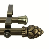 Bud Double Curtain Rod 48-84 inch-Antique Gold 1315-4707-484