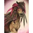 thumbnail image 2 of Sheena Pike Art 14x18 Gold Ornate Wood Framed with Double Matting Museum Art Print Titled - Magenta Warrior, 2 of 4