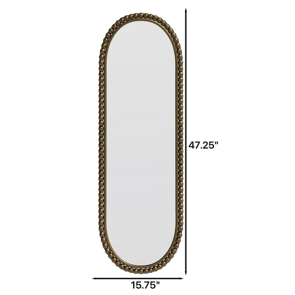Bathroom Mirror Iron Art Oval Retro Mirror, Antique Effect,Wall Hanging,Suitable For Living Room,Bedroom, Entrance (Gold),Wall Mirror