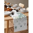 thumbnail image 2 of Table Runner Green Eucalyptus Leaf Table Decoration for Kitchen Dinning Starfish Shell Table Decoration for Indoor Outdoor Party Wedding Decor 13x90inch, 2 of 7