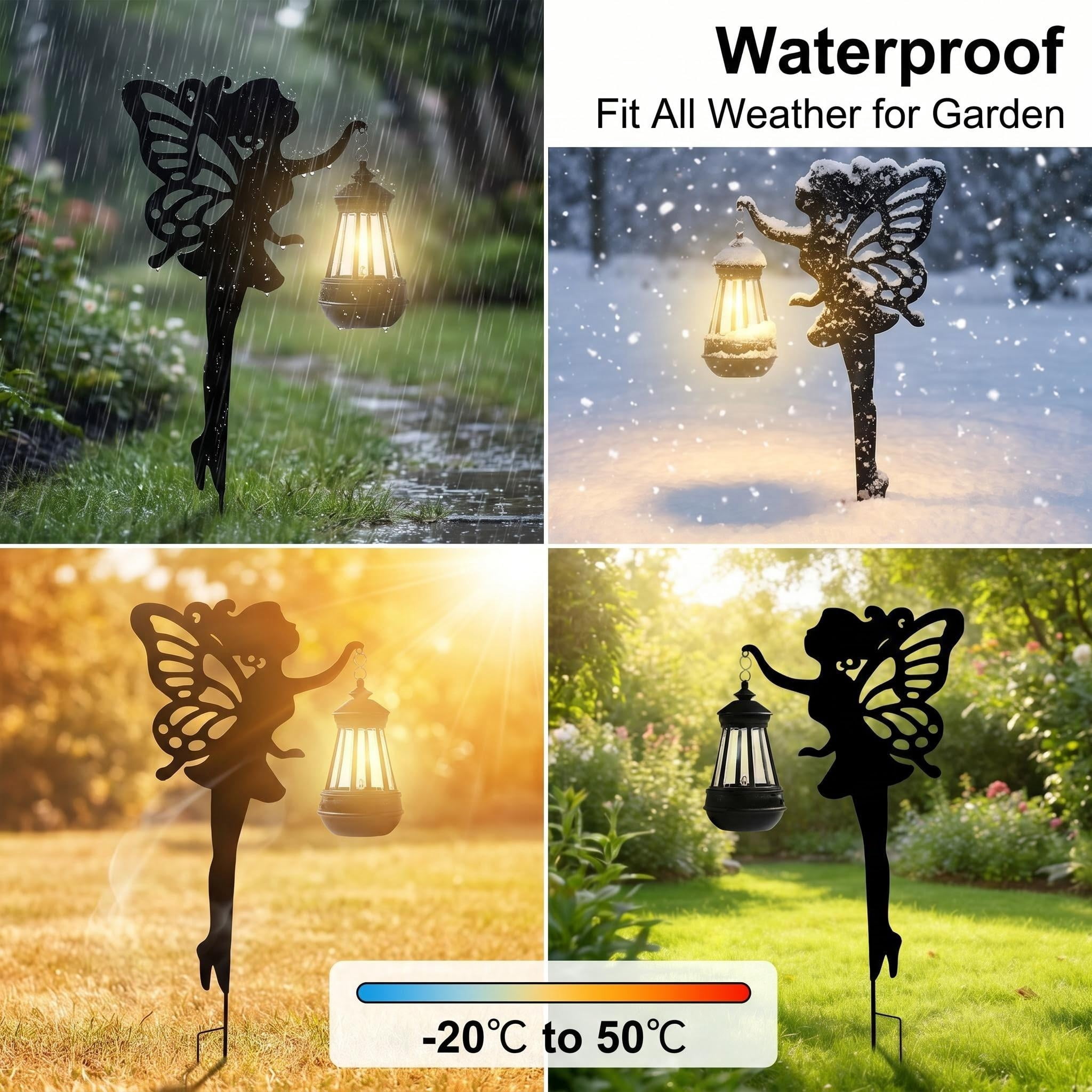 Solar  Outdoor Lights with Fairies,for Outdoor Decor Patio decor, Weatherproof Solar Light 2PCAK