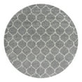 thumbnail image 3 of Unique Loom Trellis Shag Collection Area Rug - Ruby (10' Round Gray/Ivory), 3 of 12