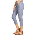 thumbnail image 2 of Women's Cotton Blend Capri Jeggings Stretchy Skinny Pants Jeans Leggings, 2 of 3