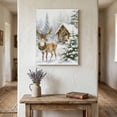 thumbnail image 3 of Canvas Wall Art, Christmas Framed Canvas Prints for Living Room Bedroom, Rustic Farmhouse Elk Pine Trees Snowy Winter Gallery Wrapped Wall Decor for Home Office, Gifts, 12"x16" Ship Next Day, 3 of 9