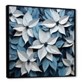 thumbnail image 2 of Designart "Blooming Brush Of White And Blue Poinsettias II" Poinsettias Floater Framed Wall Decor, 2 of 5