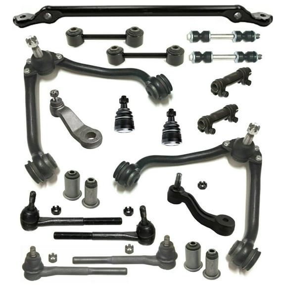 21 Pc Complete Suspension Kit Upper Control Arm Tie Rod Ends & Sway Bars Lower Control Arm Bushing Center Link with Idler & Pitman Arms