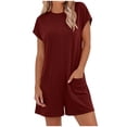 thumbnail image 2 of DailyTrove Women's Loungewear Romper, Short-Sleeve Casual Playsuit with Shorts, 2 of 3