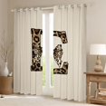 thumbnail image 2 of Erosebridal E Letter Monogrammed Black Out Curtains For Teens Adults,Girls Boys Vintage Cheetah Print Bow Curtains Pack of 2 (42x63 Each), 2 of 6