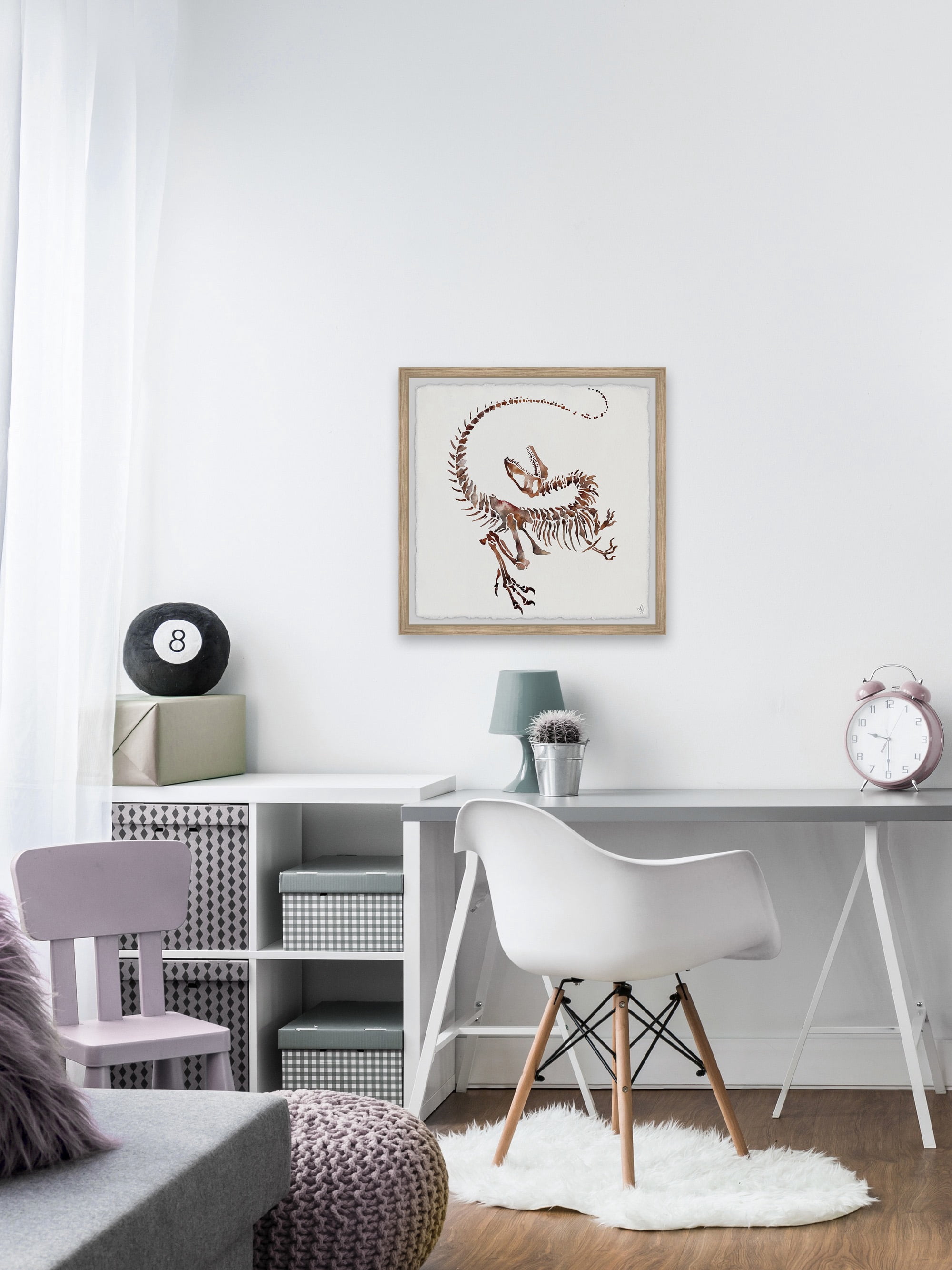 Marmont Hill Dino Fossil Framed Wall Art, 24.00" x 1.50"