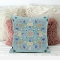 thumbnail image 2 of Paisley Leaf Geo Throw Pillow with Removable Cover in Light Gray Blue Yellow 16x16, 2 of 5