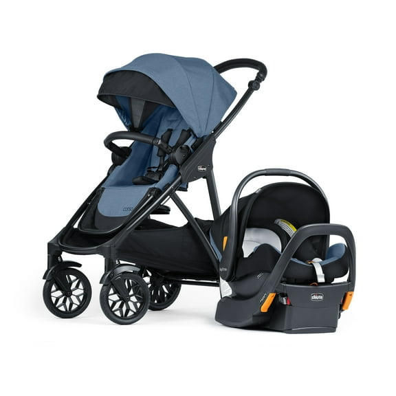 Chicco Corso® LE ClearTex® Modular Travel System with KeyFit® Max ClearTex® Infant Car Seat  - Tidal (Blue), New