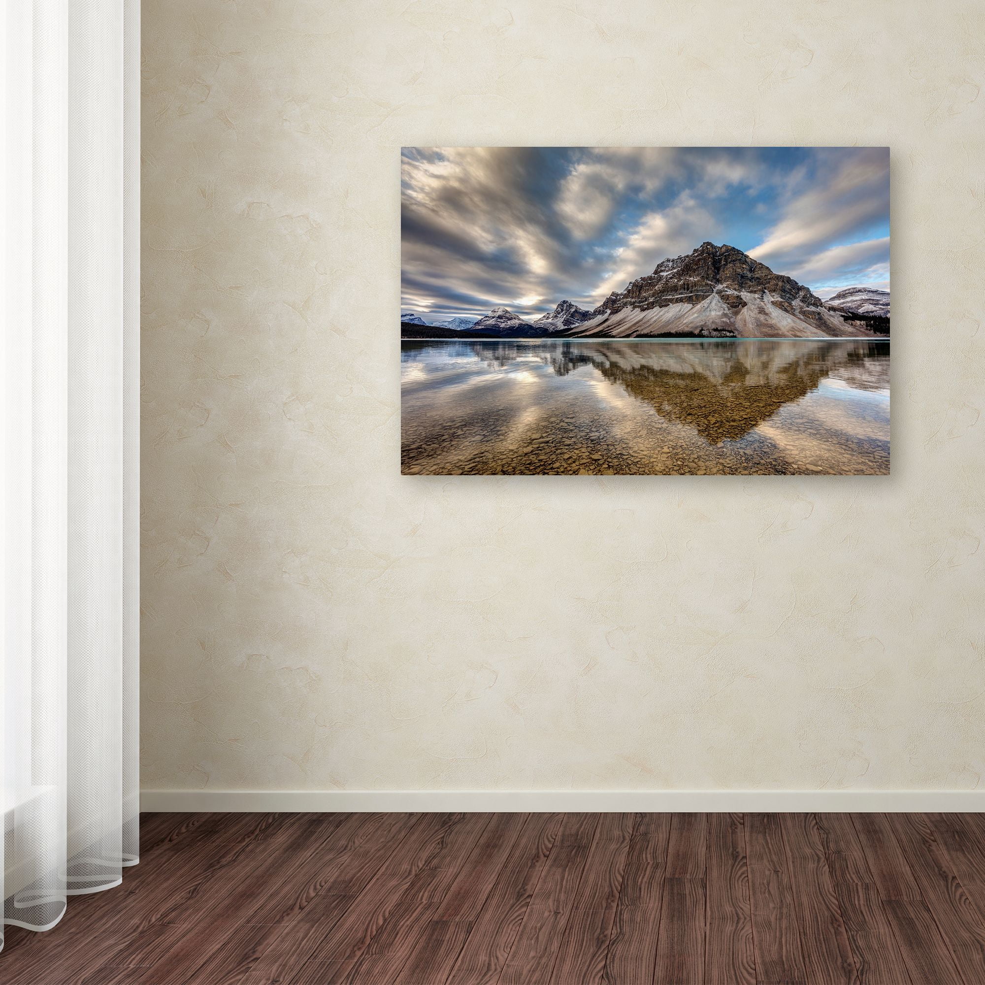 Pierre Leclerc 'Bow Lake Reflection' Canvas Art 16 x 24