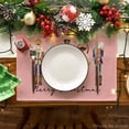 thumbnail image 2 of mubwai Pink Watercolor Nutcrackers Xmas Balls Merry Christmas Placemats Set of 4, 12x18 Inch Seasonal Winter Holiday Table Mats for Party Kitchen Dining Decoration, 2 of 6