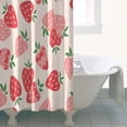 thumbnail image 4 of Strawberry Plants Fruit Light Pink Pattern Shower Curtain 36"x72" ,Bathroom Decorative Shower Curtains Set with 12 Hooks,Modern Waterproof Washable Shower Curtain, 4 of 6