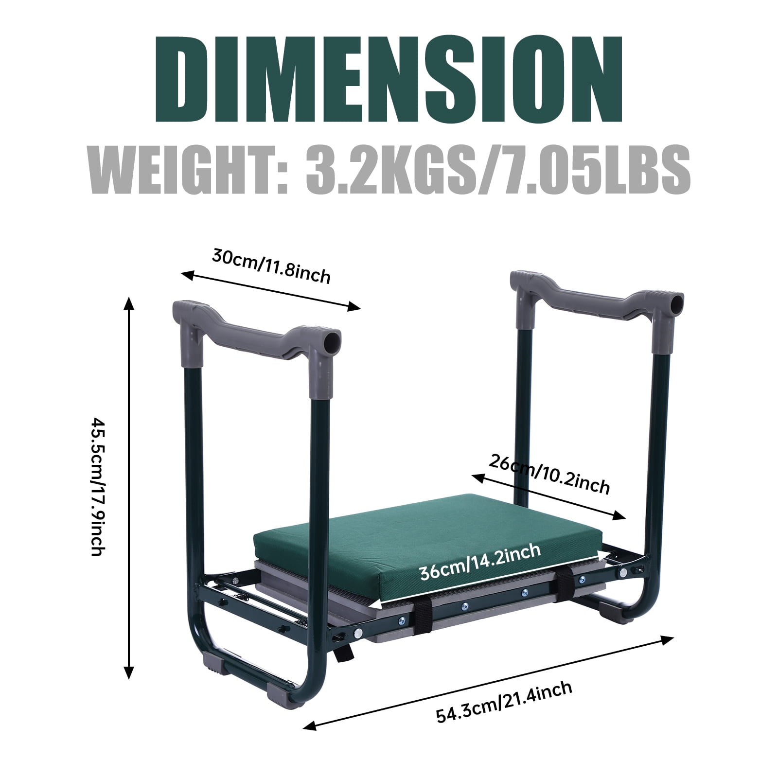 Garden Kneeler and Seat, Foldable Gardening Stool, Gardening Gifts for Women, Heavy Duty Garden Bench, Garden Kneelers for Seniors, with Tool Pouch and Gloves