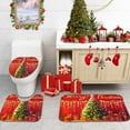 thumbnail image 3 of Merry Christmas Christmas Tree Bathroom Rug Set of 3 Gifts Gold Ornaments Red 3 Pieces Bath Mats Set No Silp Washable Cover Floor Rug Decorations for Kitchen Bathroom Bedroom, 3 of 7