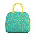thumbnail image 2 of Lunch Bag Lunch Box for Women Reusable Insulated Lunch Bags,Water-Resistant Tropical Banana on Green Background Cooler Lunch Tote Bag, Large Capacity for Work Travel Picnic, 2 of 6