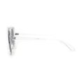 thumbnail image 3 of Womens Minimalist Rectangular Mod Butterfly Plastic Sunglasses Clear Silver Mirror, 3 of 4