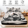 thumbnail image 5 of Cal.King Size Fitted Sheet Set - Halloween 3 Piece Bedding Sets 16" Deep Pocket Fitted Sheet with 2 Pillowcases, Farmhouse Skulls Pumpkins Crow Bats Spooky Rustic Brushed Microfiber Hotel Bed Sheets, 5 of 9