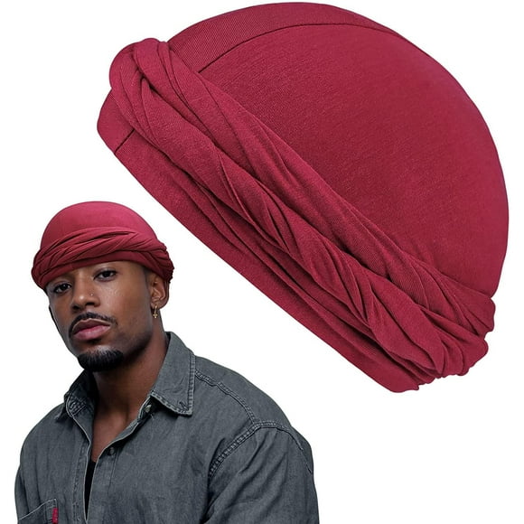 Halo Turban HeadWraps Satin Lined for Men, PRE-TIED Head Scarf for Black Men & Women, PRE-TIED Head Scarf
