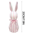 thumbnail image 2 of YIKA Easter Striped Ornament Features Bow Stands Tall And Straight Easter Artificial Bunny Home Garden Decor, 2 of 6