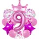 thumbnail image 1 of Set de Globos HAUCIAJEIN Número 9 Rosa de 32" para Cumpleaños, 1 of 4