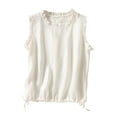 thumbnail image 3 of ZyeKqe Tank Tops for Women Sleeveless Shirts Dressy Casual Ruffle Blouses Drawstring Hem Loose Fitting Summer Top, 3 of 6