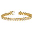 thumbnail image 3 of Real 14kt Yellow Gold VS Diamond Tennis Chain Bracelet; 7 inch; for Adults and Teens; for Women and Men, 3 of 4
