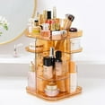 thumbnail image 3 of Rotating Cosmetic Organizer Rack Square Shelf Makeup Jewelry Holder Large Capacity Storage Box Case(Golden), 3 of 7