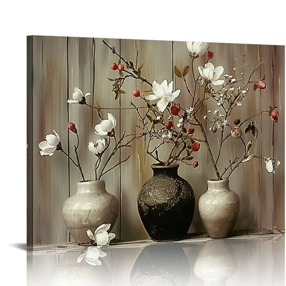 Fenyluxe Flowers Wall Art Decor for Bathroom & Bedroom | Ready To Hang Home Room Kitchen Decoration Pictures 16x12in