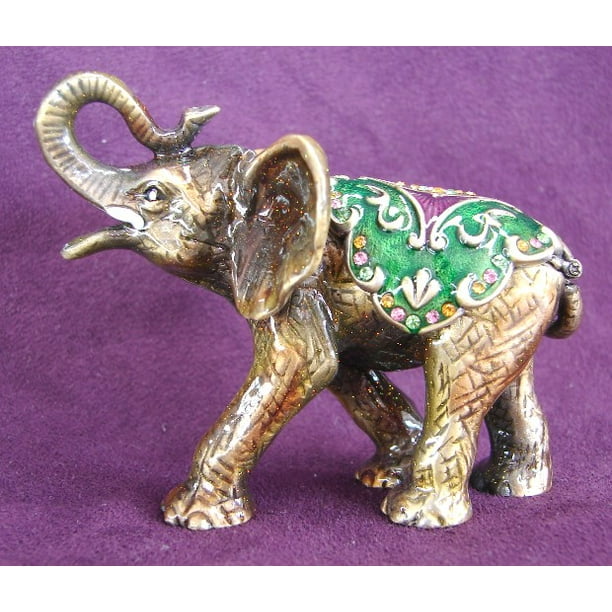 Bejeweled White Elephant Statue
